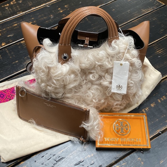 Tory Burch Rory Shearling Mini Tote with Dust Bag - Picture 4 of 17